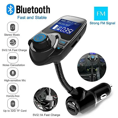 Nulaxy 1.44 LCD Wireless Bluetooth FM Transmitter In-Car Radio Adapter Car Kit ✅ • $14.99