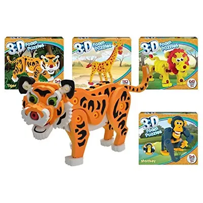 3d Wild Animal Foam Puzzle Jigsaw Set Fun Kids Craft Activity Game Toy Xmas Gift • £4.99