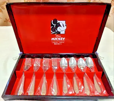 SEGA Disney Mickey Mouse Premium Cutlery Set Spoon & Fork Novelty New In Box • $50.99