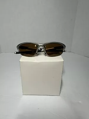 Vintage Oakley Silver Frame Dark Sunglasses Lenses • $100