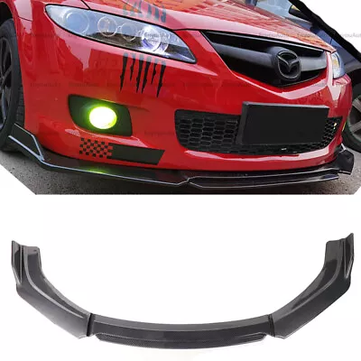 $52.25 • Buy For Mazda 2 3 6 Front Bumper Lip Spoiler Splitter Diffuser Carbon Fiber 