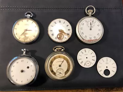 Vintage Pocket Watch Parts/repair Lot - Look! • $19.99