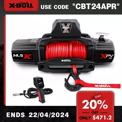 X-BULL Electric Winch 14500LBS 12V Wireless Synthetic Rope 4WD 4x4 Trailer BOAT • $589