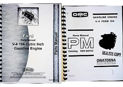 Ford V-4 104 Cubic Inch Engine Parts Manual Catalog • $27.99