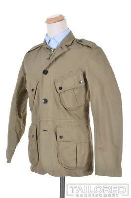 STONE ISLAND Olive Khaki Polyester 4 Pocket Epaulets Jacket Coat - MEDIUM • $395