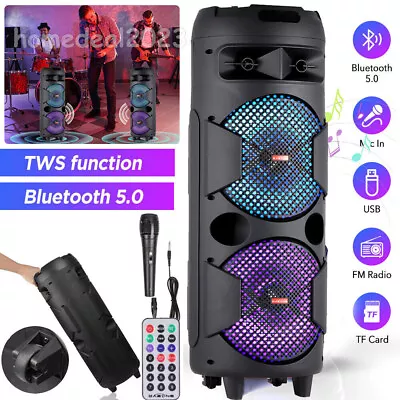 8  6000W Portable Bluetooth Party Speaker Subwoofer Heavy Bass Sound System • £66.99