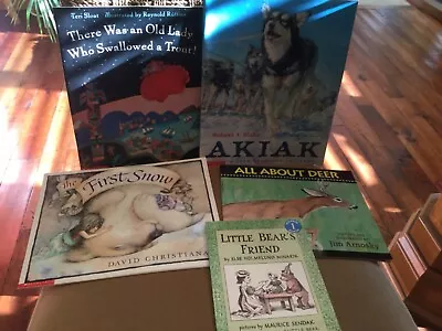 Lot Of 5 Scholastic Books Little Bears Friend First Snow Akiak All About Deer • $8