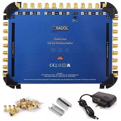 Anadol Gold Line 13/16 Multiswitch For 3 Satellites & 16 Participants +29 F-Plug • £152.37