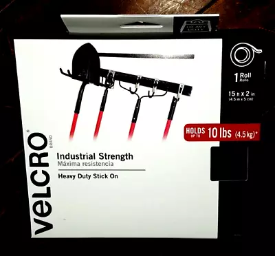 Velcro Industrial Strength -Heavy Duty Stick On (BLACK - 15ft X 2in Roll) #90197 • $23.90