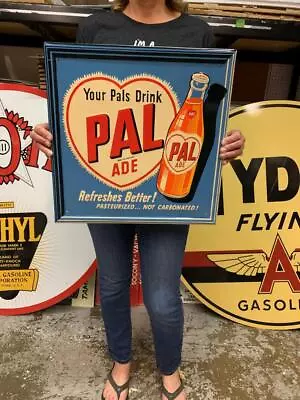 Antique Vintage Old Style Sign Pal Ade Soda Made In USA • $49.95