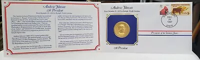 The Presidential Medals Cover Collection Andrew Johnson 17th President Stamp • $6.43