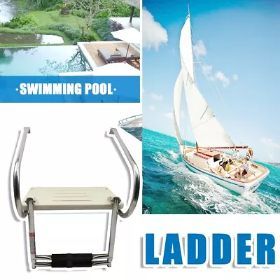 Platform Ladder Boat Fiberglass Swim 2 Step Under Mount Telescopic In/Outboard • $115.89