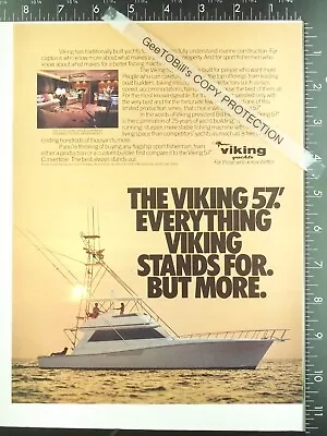 1989 ADVERTISING ADVERTISEMENT For Viking 57 Convertible Motor Yacht Boat • $12.50