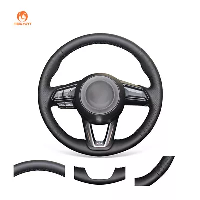 Black Artificial Leather Steering Wheel Cover For Mazda 6 Mazda 3 CX-3 CX-5 CX-9 • $53.89