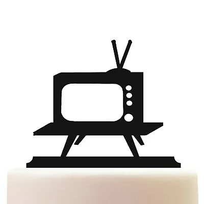 Acrylic Vintage Retro 50s 60s 70s Television Set Birthday Cake Topper Decoration • £10.75