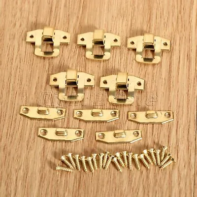 Gold Decorative Box Latch Hasp Lock Clasp Jewelry Suitcase Wood Chest Cabinet • $4.17