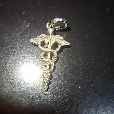 Sterling Silver 925 Md Doctor Dr Medical Nurse Caduceus Charm Pendant Bracelet • $10