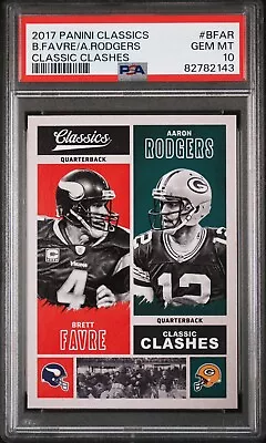 2017 Classics Brett Favre/Aaron Rodgers Classic Clashes PSA 10 GEM MINT POP 1 • $124.99