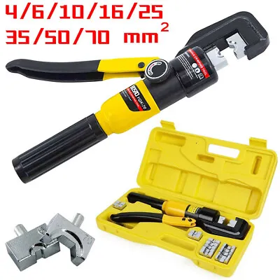 £29.99 • Buy 16 Ton Hydraulic Crimper Crimping Tool Dies Wire Battery Cable Hose Lug Terminal