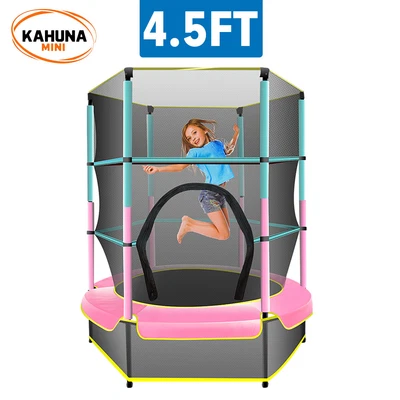 $305.10 • Buy Kahuna Mini 4.5 Ft Trampoline Green Pink Enclosure Safety Net Steel Trampolines