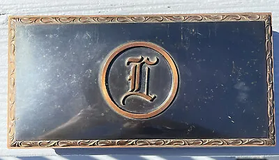 Mid-Century Modern LE MASON Metal Monogram 'L' Cigar Cigarette Pencil Desk Box • $25