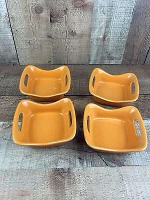 Rachael Ray Orange Stoneware Set 4 Ramekins Dip Bowl 10 Oz H016 • $23.72