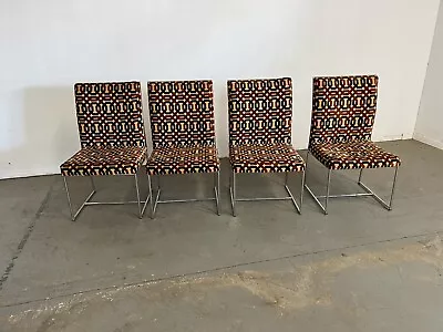 Set Of 4 Mid-Century Modern Milo Baughman Thayer Coggin Chrome Dining Chairs • $3595