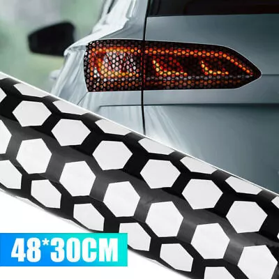 1x Universal Car Tail Light Lamp Film Cover Black Honeycomb Sticker Decal Trims • $8.88