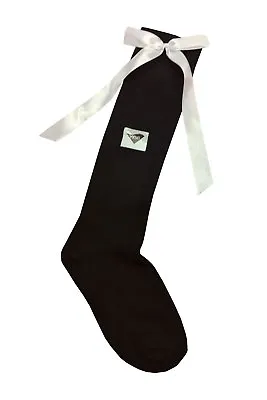 New Girls Knee High Plain Long Socks With Satin Bow Kids Fashoin Back To School  • £3.99