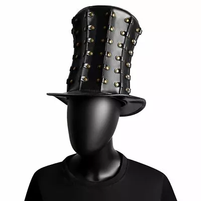 Faux PU Leather Women Hat Vintage Rivets Steampunk Men Gothic Halloween Costume • $43.50