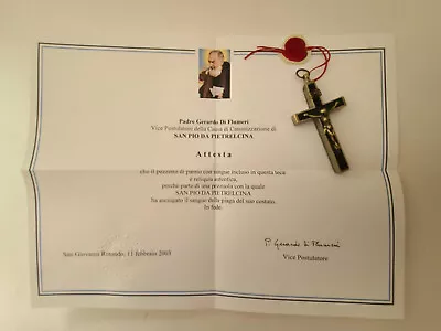 Padre Pio / Certificate Reliquary Relic 1st Class Cross • $1300