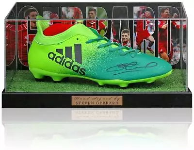 £279 • Buy Steven Gerrard Liverpool Legend Hand Signed Football Boot Presentation AFTAL COA