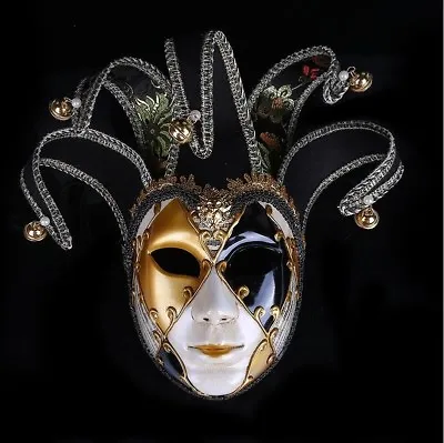 New Venetian Masquerade Masks Full Face Jester Joker Halloween Cosplay Mask • $24.69