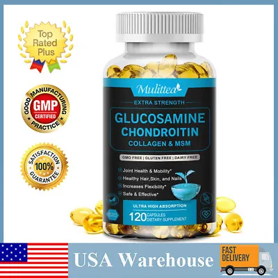 Glucosamine Chondroitin Capsules W/ COLLAGEN & MSM Joint Hair Health 120 Pills • $13.99