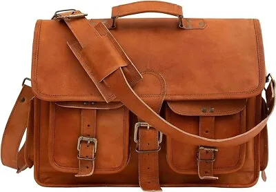 Leather Briefcase Laptop Bag Messenger Satchel 16 Inch Best Handmade Leather Bag • $58.99