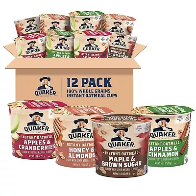 Quaker Instant Oatmeal Express Cups 4 Flavor Variety Pack 1.76 Ounce Pack Of 12 • $23.50