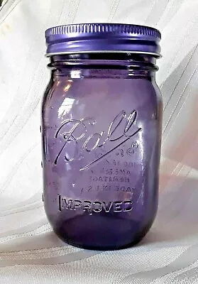 Ball Mason Jar  IMPROVED  PURPLE Pint 16oz   Collector's Edition    Lid Included • $19.95