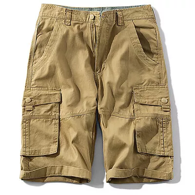 Mens Army Camouflage Shorts Cargo Shorts Half Pants Summer Casual Shorts • £13.69