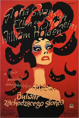 Bulwar Zachodzacego Slonca Polish Sunset Blvd Vintage Movie Poster • $17.99