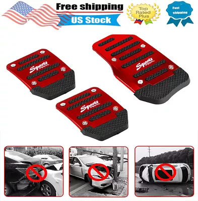 USA Red Non-Slip Automatic Gas Brake Foot Pedal Pad Cover Car Accessories Parts • $11.99