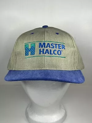 Vintage Master Halco Nissin Hat Cap Khaki And Blue Strapback • $25.68