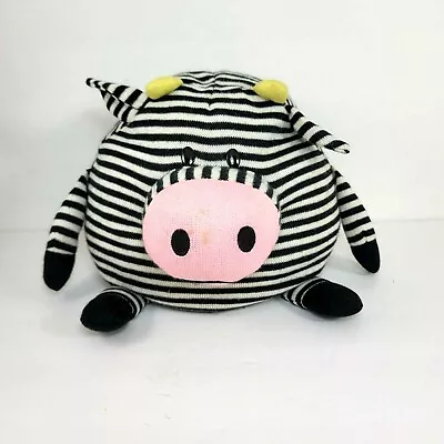 Mushable Pot Bellies Cow Plush Stuffed Animal Micro Bead Jay At Play Black White • $5