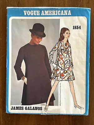 James Galanos Vogue Americana 1854 Vintage Pattern Size 10 Uncut * • $10.50