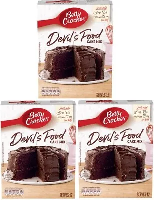 3 X Betty Crocker Devils Food Cake Mix 425G • £9.91