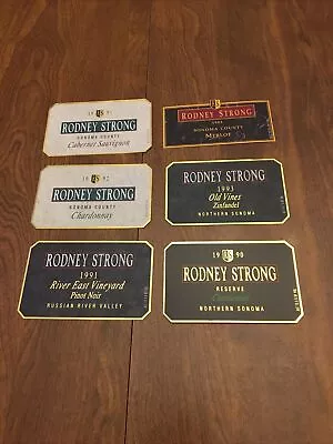 Huge Lot 6 Rare Vintage Rodney Strong Wine Labels 1990-1993: Merlot Chardonnay+ • $22.75