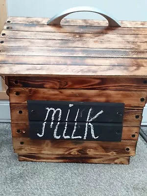 Outdoor Milk Bottle Box Egg Box Wooden Handmade Milk Box Milk Carrier • £34.99