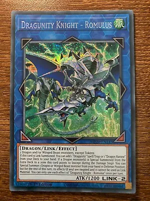 MP20-EN145 Dragunity Knight - Romulus Secret Rare 1st Edition NM YuGiOh Card • £1.93