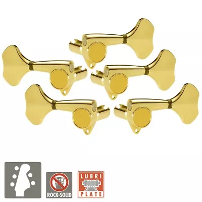 NEW Gotoh GB350 RES-O-LITE Aluminum Bass 5-String Tuning Keys L3+R2 Set - GOLD • $124.99