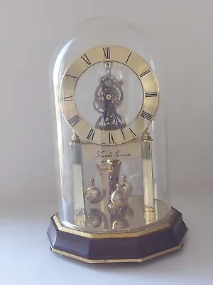 £85 • Buy Kundo Quartz Rotating Pendulum Clock Glass Dome Made In Germany In Working Order