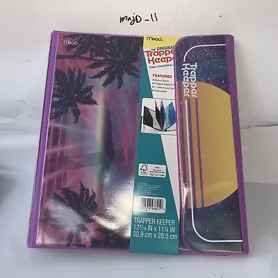 $6.50 • Buy Mead Trapper Keeper Binder Outrun Sunset 1  Round 2 Folders 